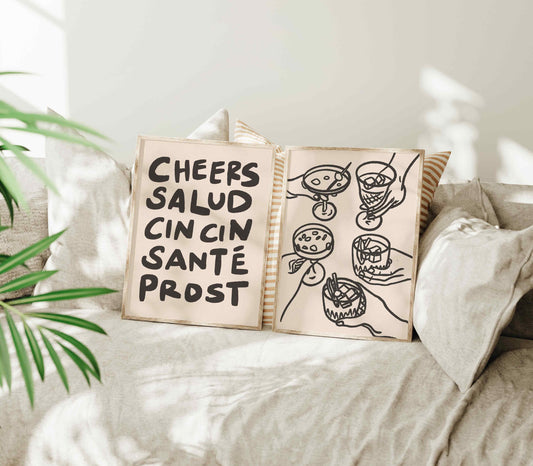 Cheers Print Set of 2