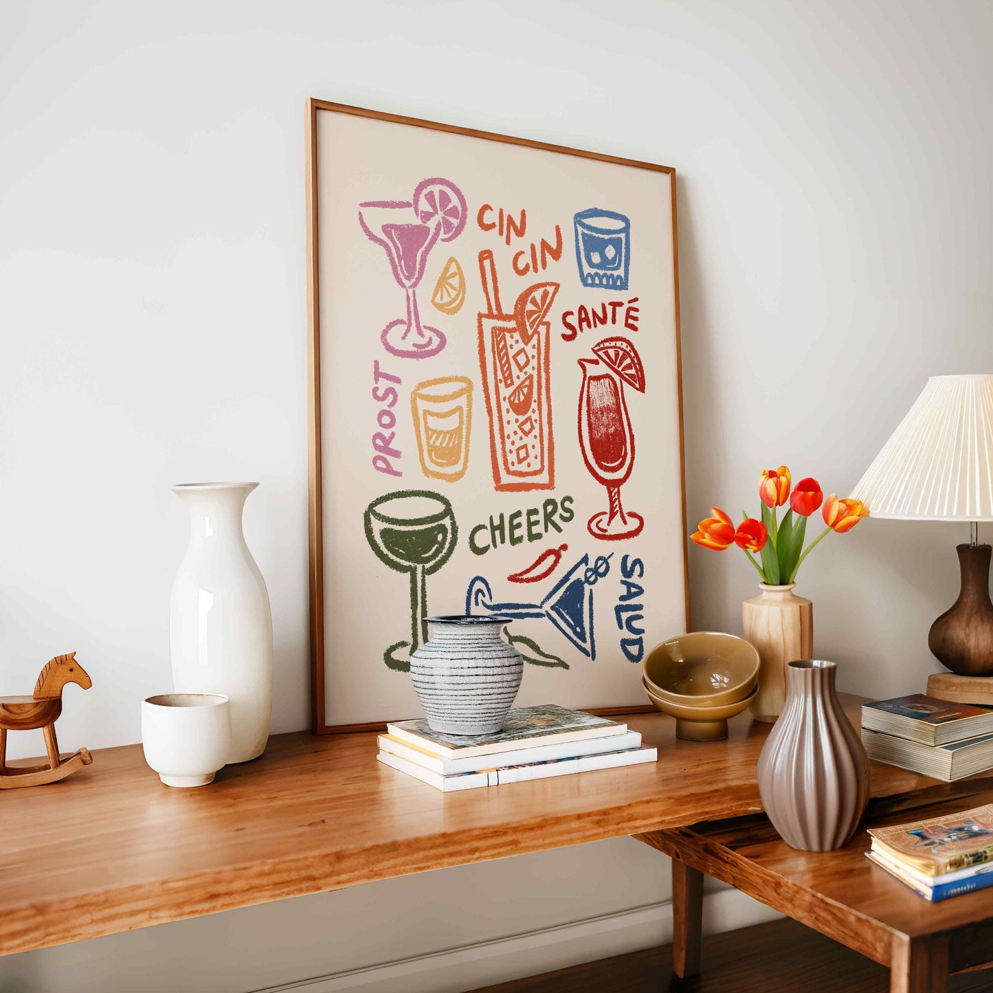 Cheers Colorful Drinks Print