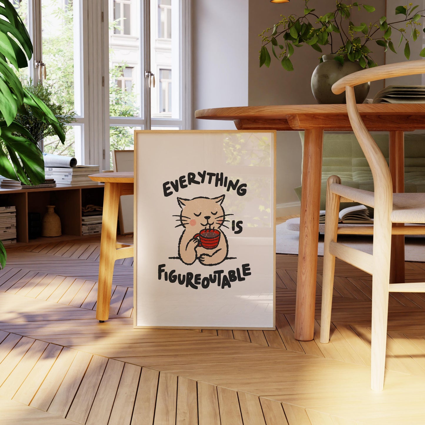 Everything Is Figureoutable Cat Print