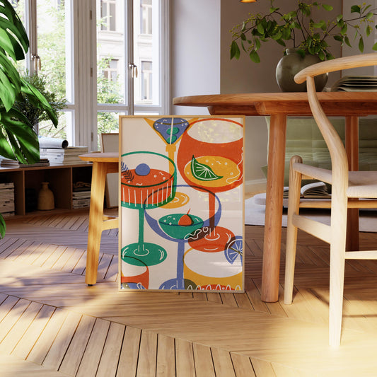 Cheers Cocktail Drinks Print