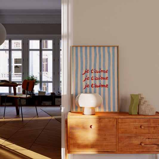 Je T'aime Striped Print