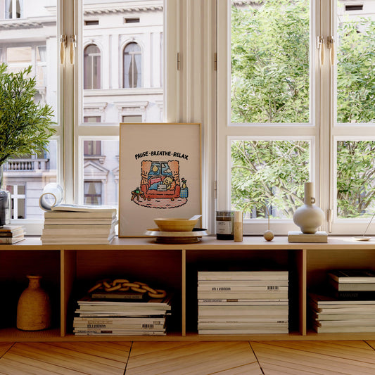Pause Breathe Relax Print