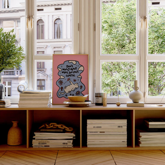 Don't Worry Cat Print