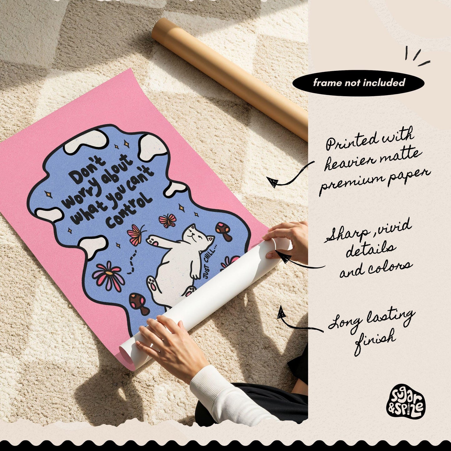 Don't Worry Cat Print