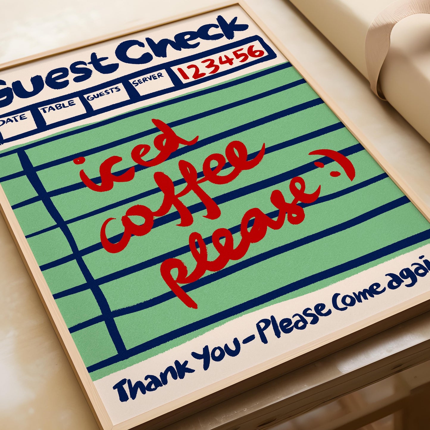 Guest Check Iced Coffee Print