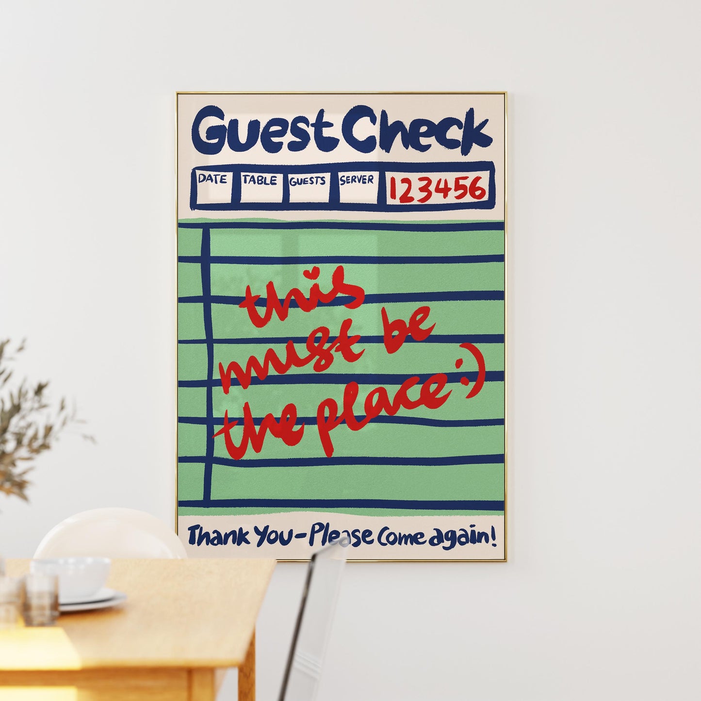 This Must Be The Place Guest Check Print
