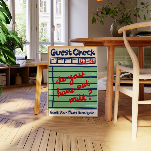 Guest Check Oat Milk Print