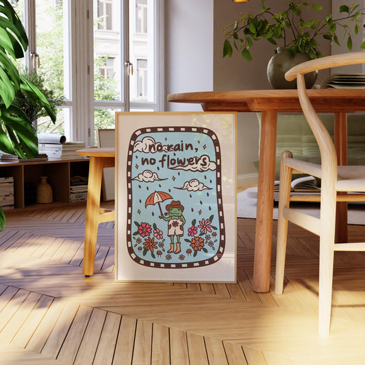 Frog With Mushroom Print