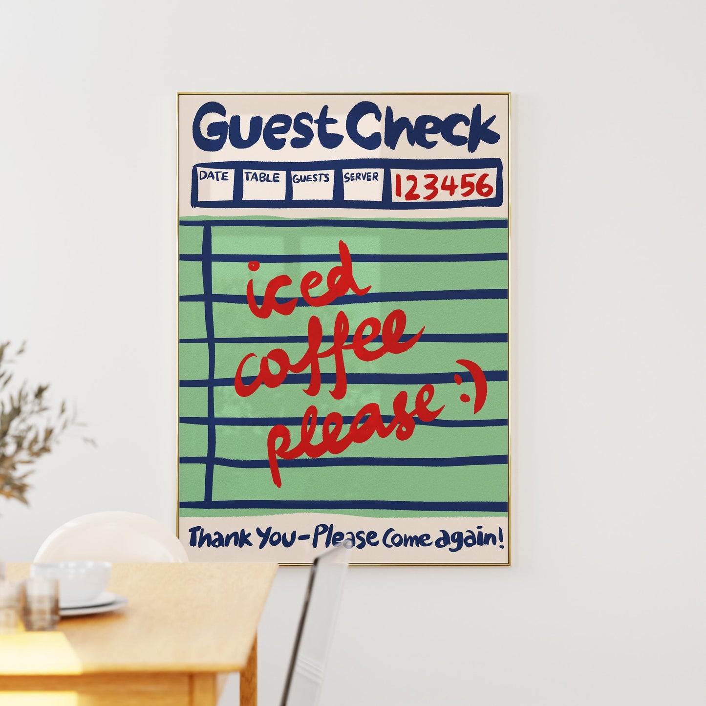 Guest Check Iced Coffee Print