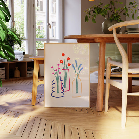 Flower Vase Abstract Print