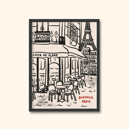 Paris City Cafe Print