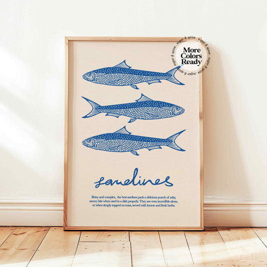 Sardines Fish Retro Print