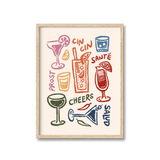 Cheers Colorful Drinks Print