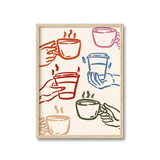 Colorful Coffee Cups Print