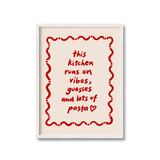 Runs On Pasta Kitchen Print