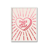 Shoes Off Please Heart Print