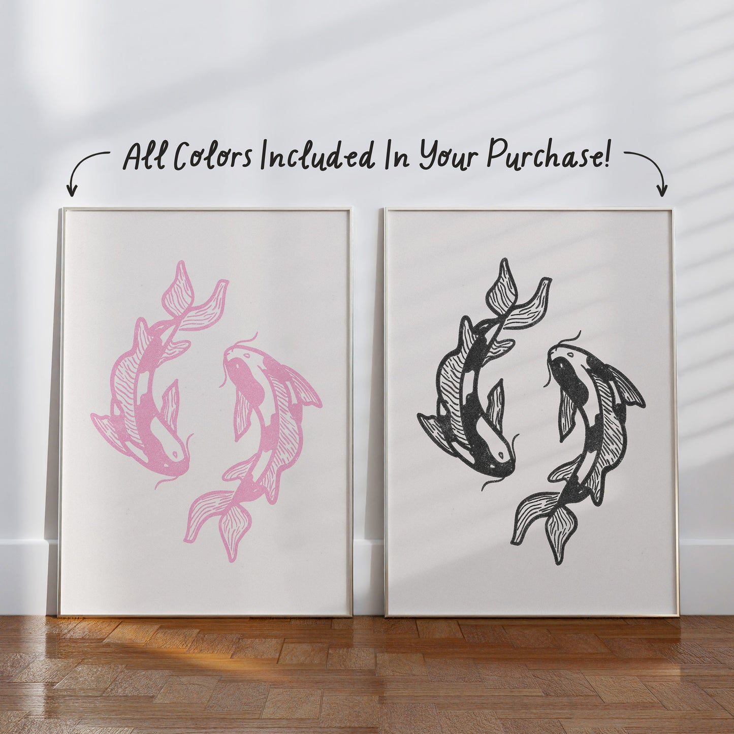 Koi Fish Hand Drawn Print