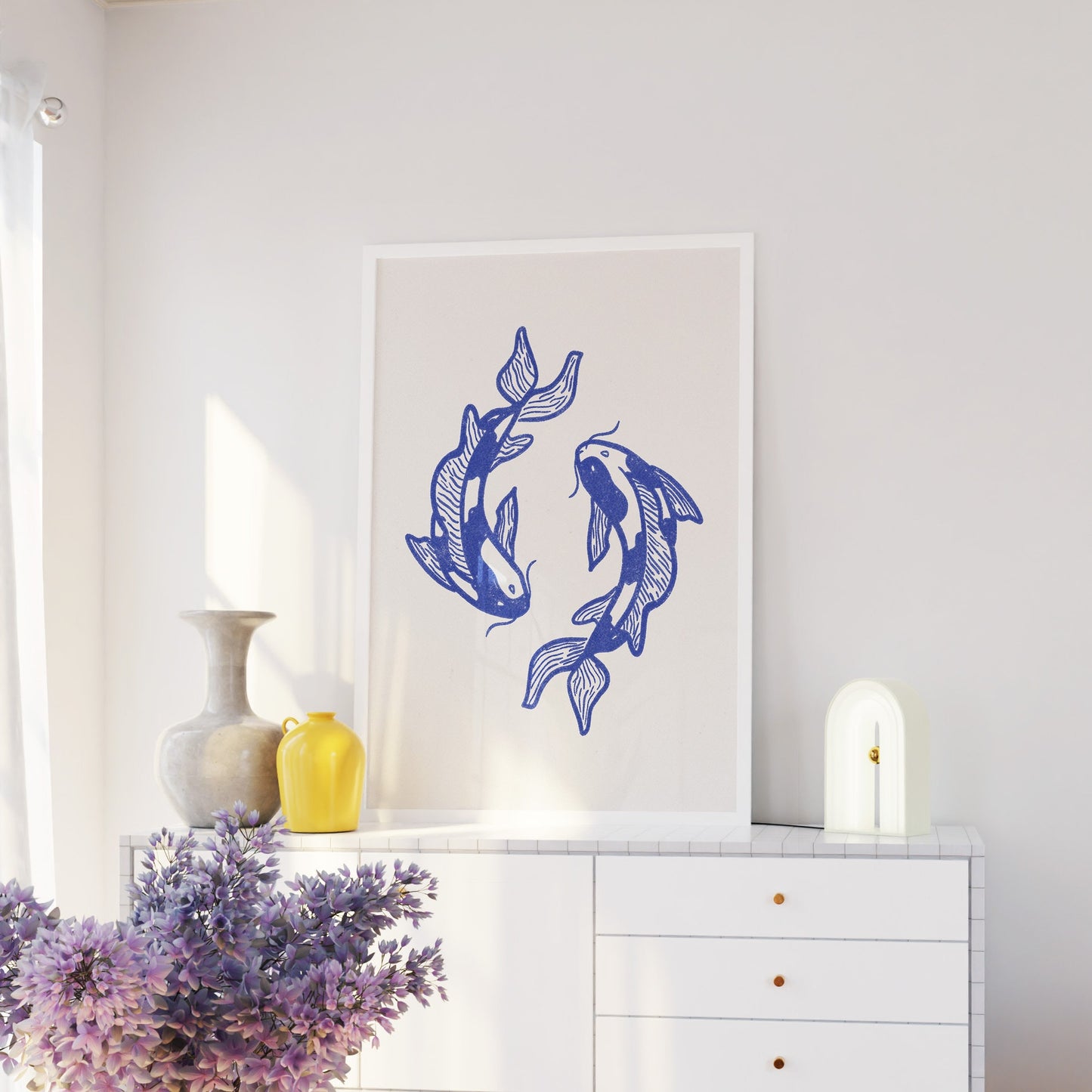 Koi Fish Hand Drawn Print