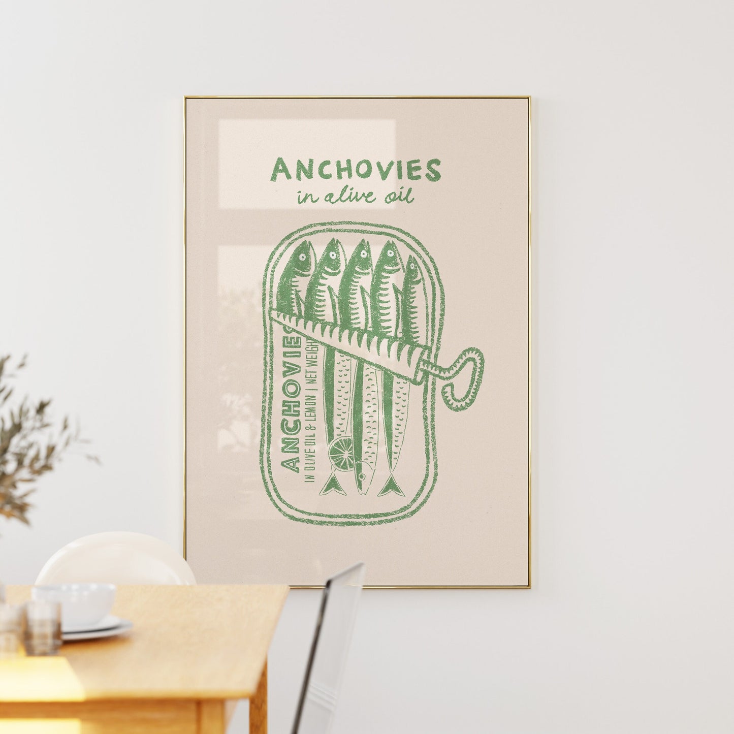 Anchovies Retro Tin Print