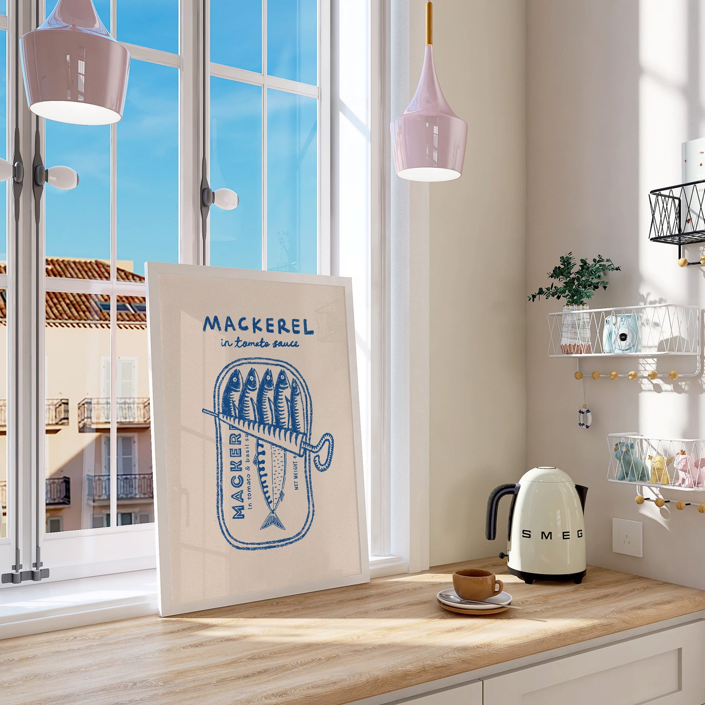 Mackerel Tin Retro Print