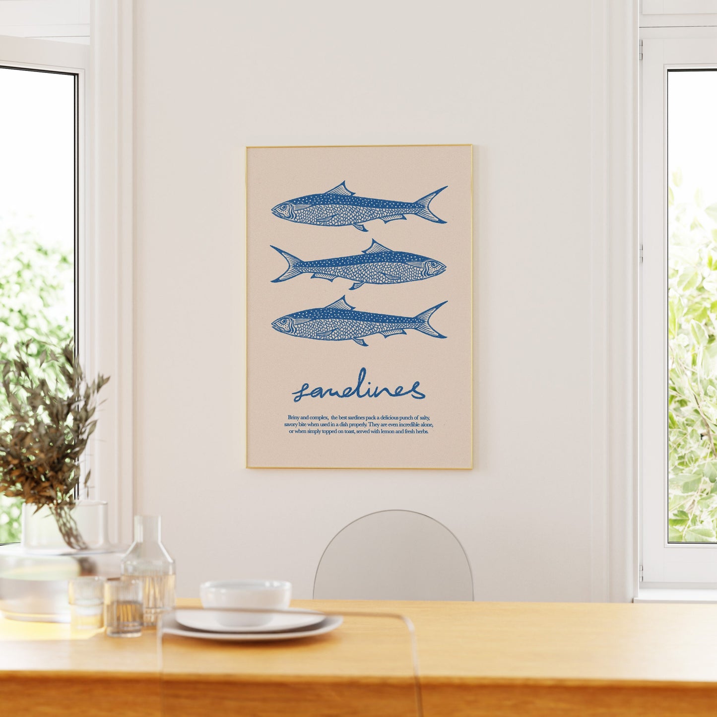 Sardines Fish Retro Print