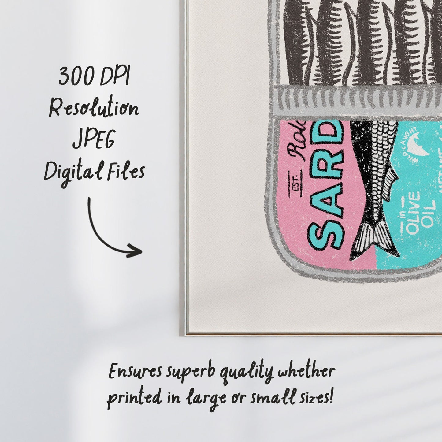 Sardines Tin Retro Pink Print