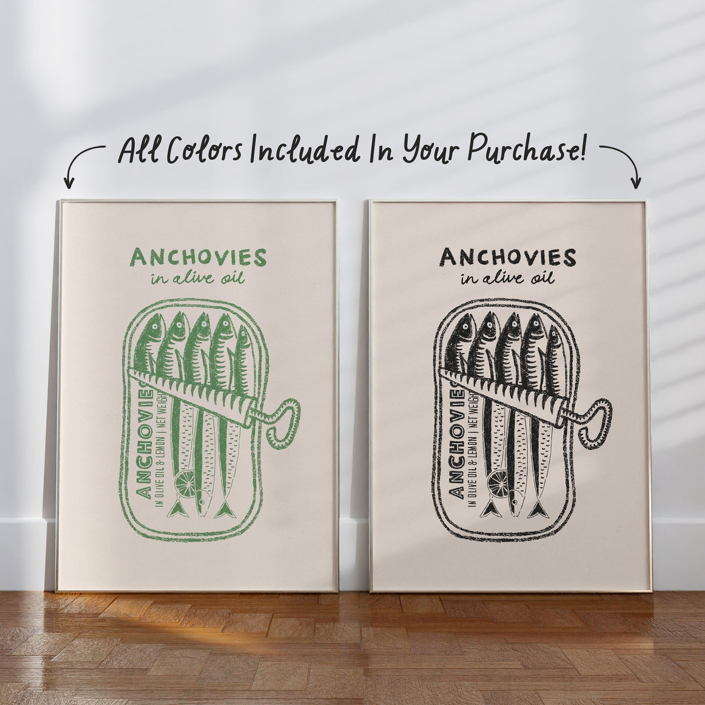 Anchovies Tin Retro Print