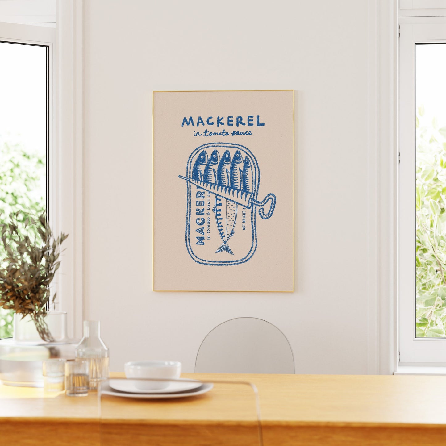 Mackerel Retro Tin Print