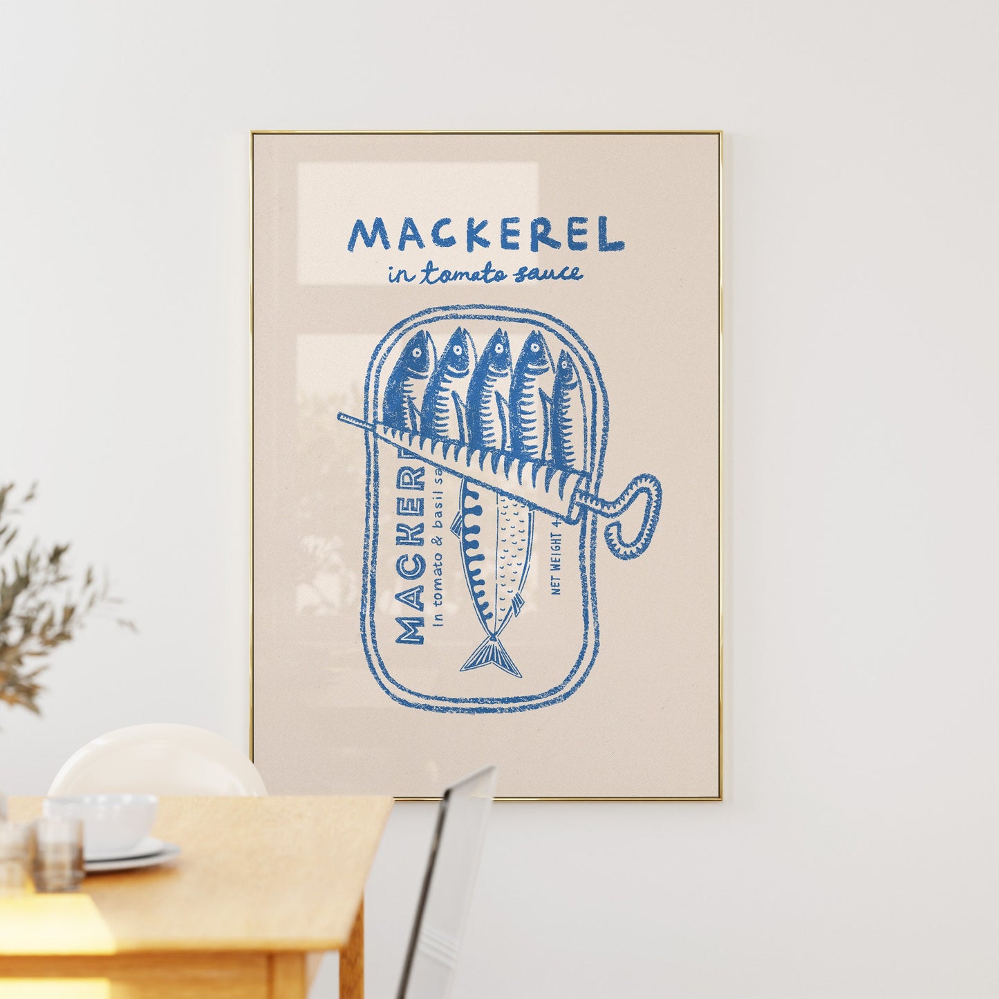 Mackerel Retro Tin Print