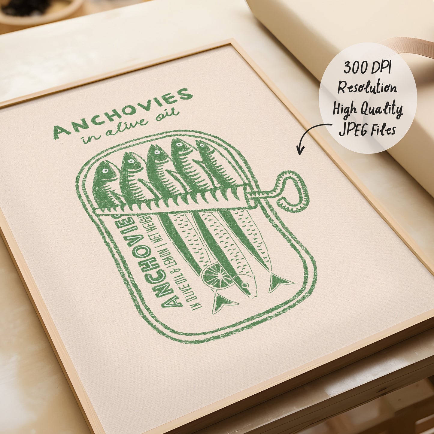 Anchovies Tin Retro Print