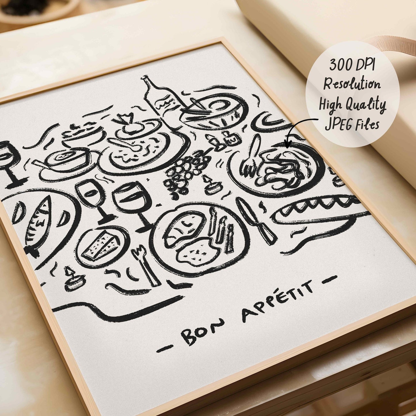 Bon Appetit Dinner Table Print