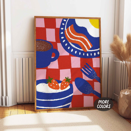 Breakfast Food Table Print