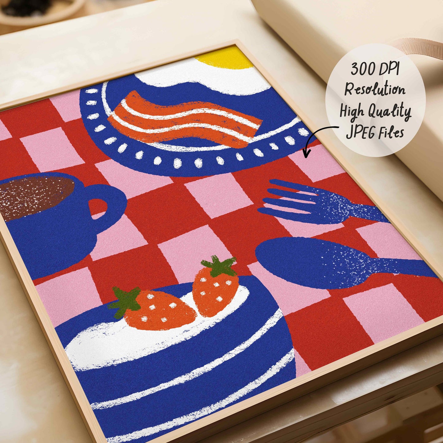 Breakfast Food Table Print