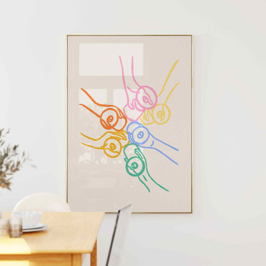 Cheers Colorful Glasses Print