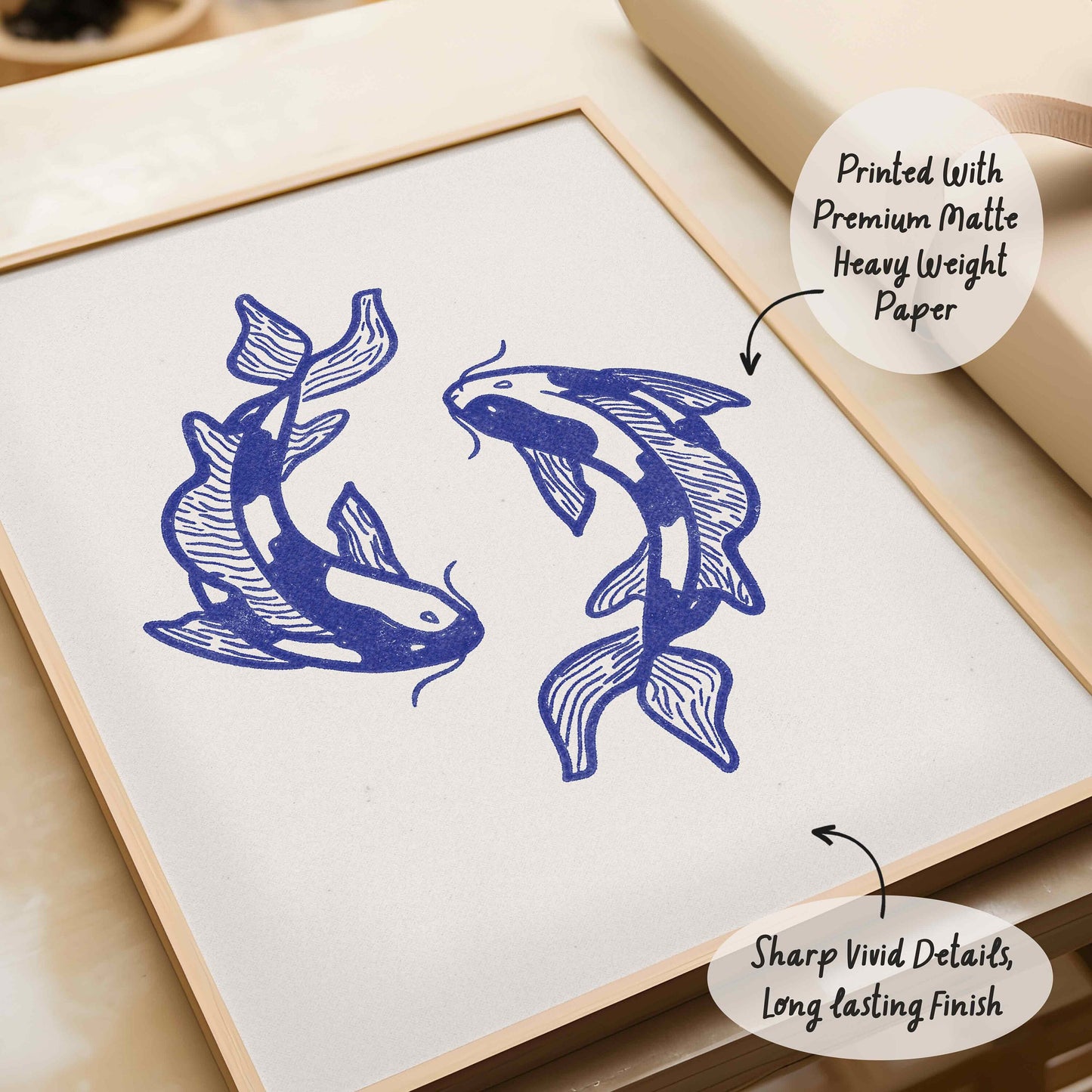 Koi Fish Hand Drawn Print