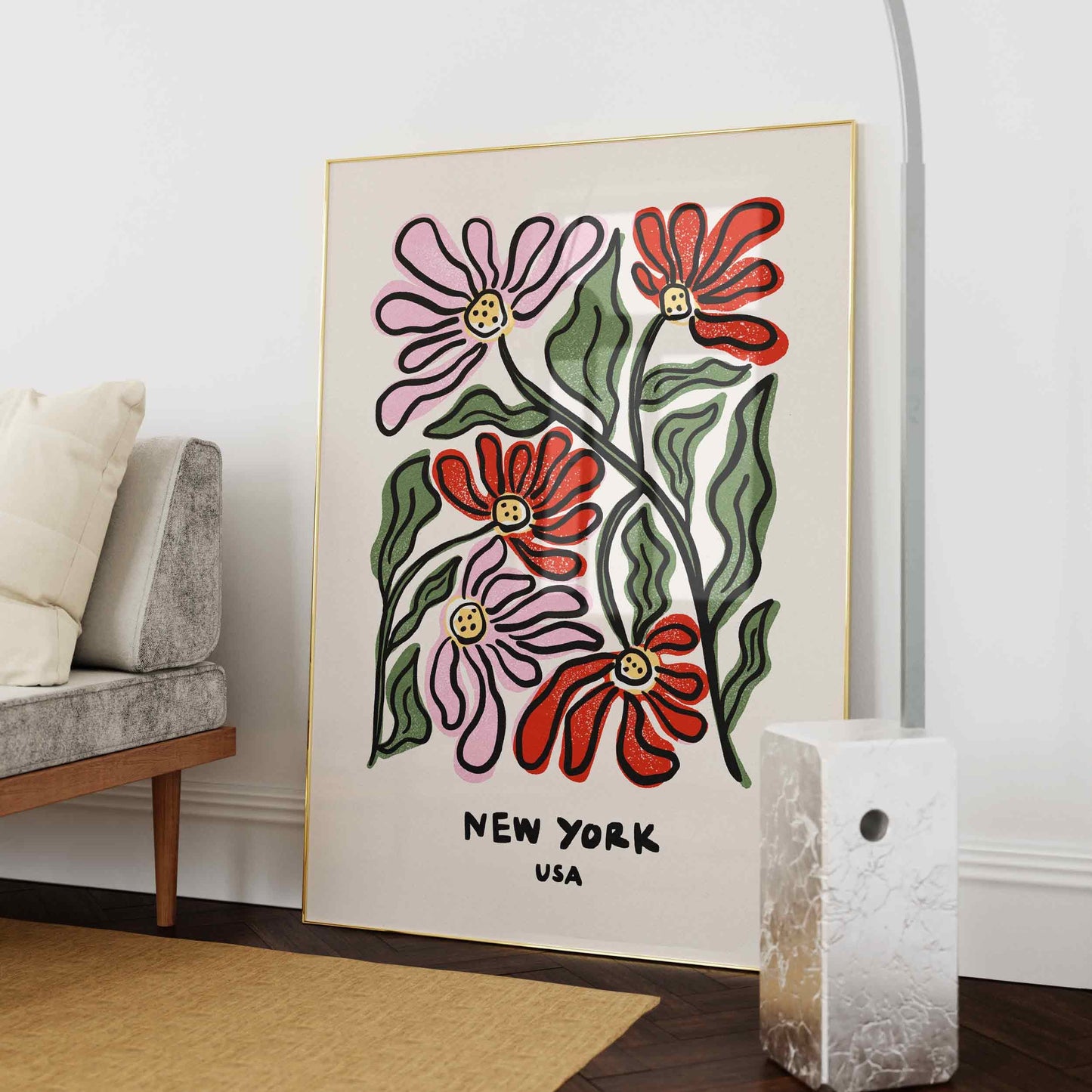 New York Flower Market Print