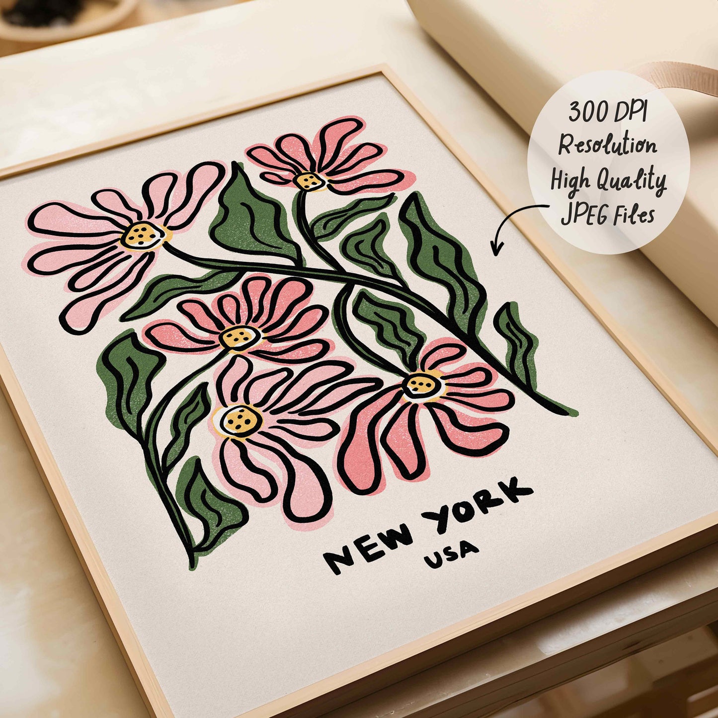 New York Flower Market Print