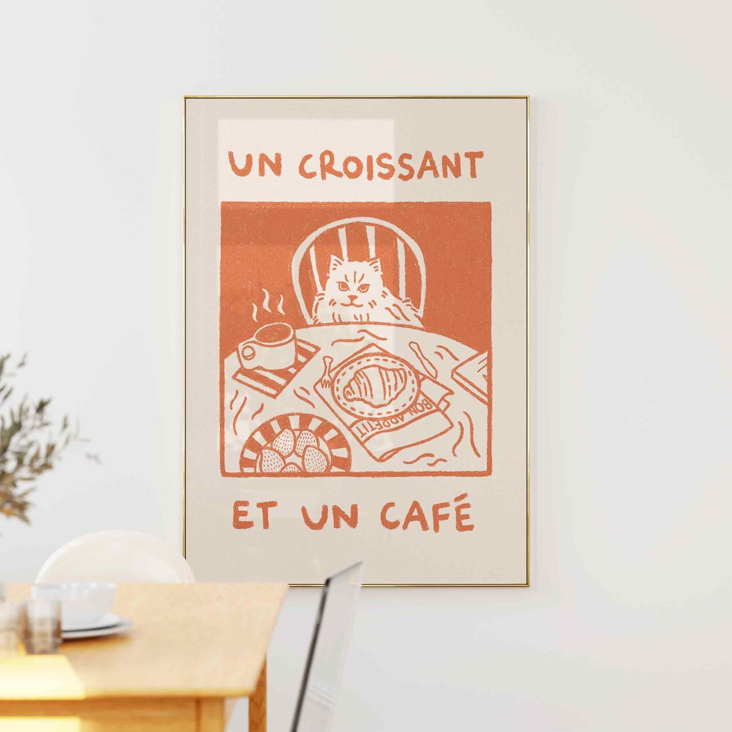 French Cafe Cat Print