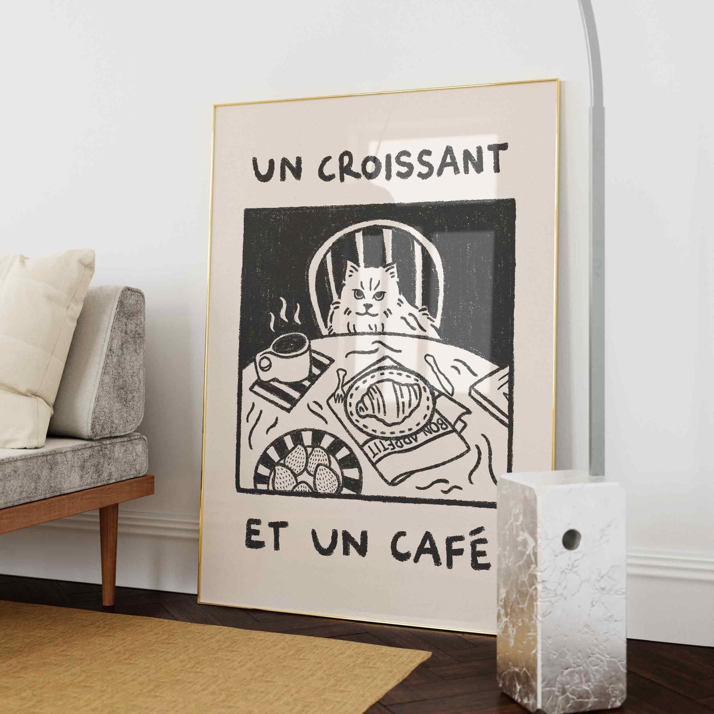 French Cafe Cat Print