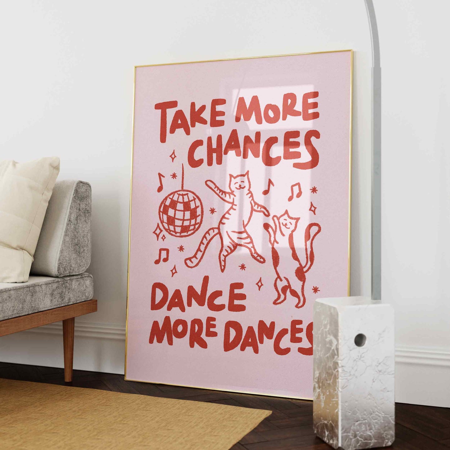 Take More Chances Cats Disco Print