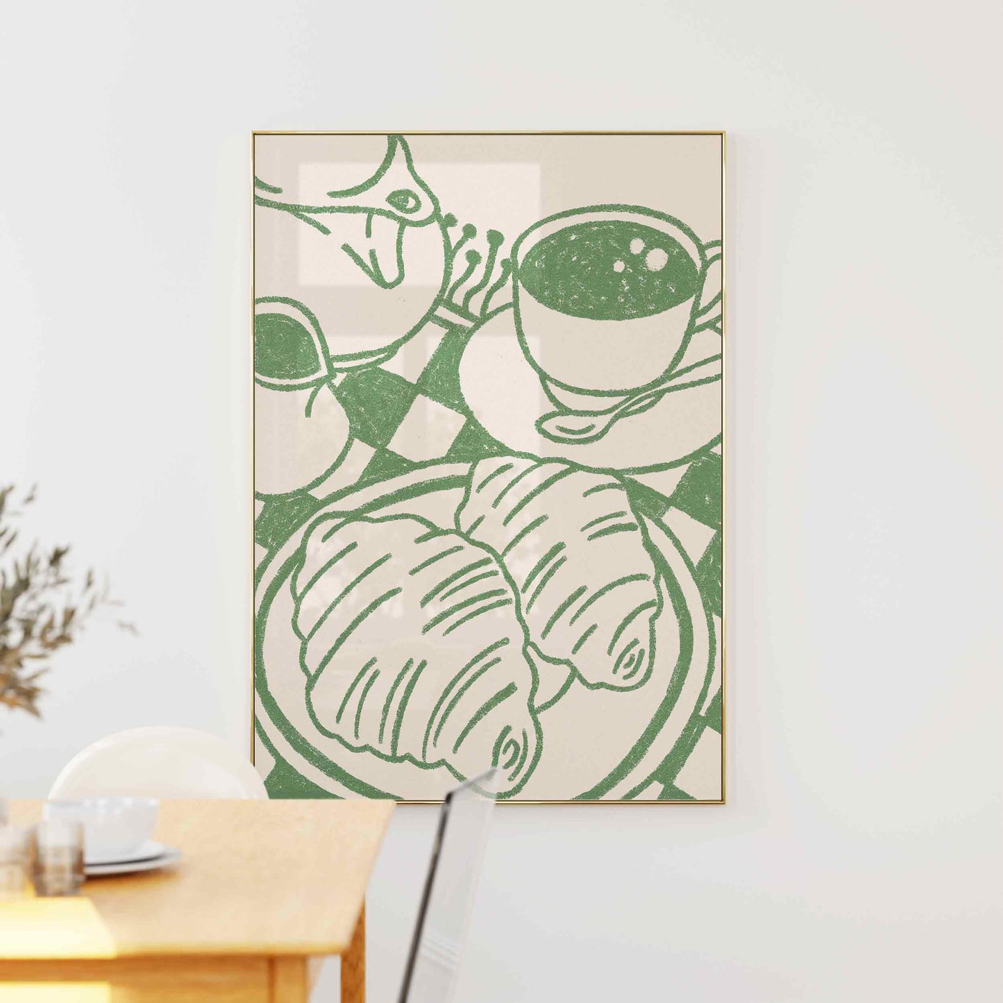 Coffee Cafe Croissant Print