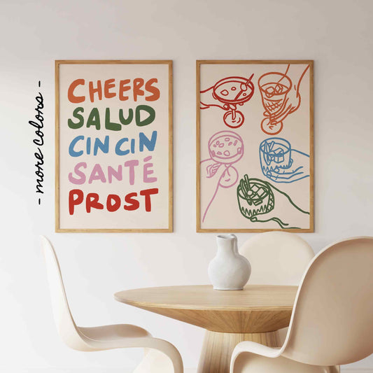 Cheers Print Set of 2