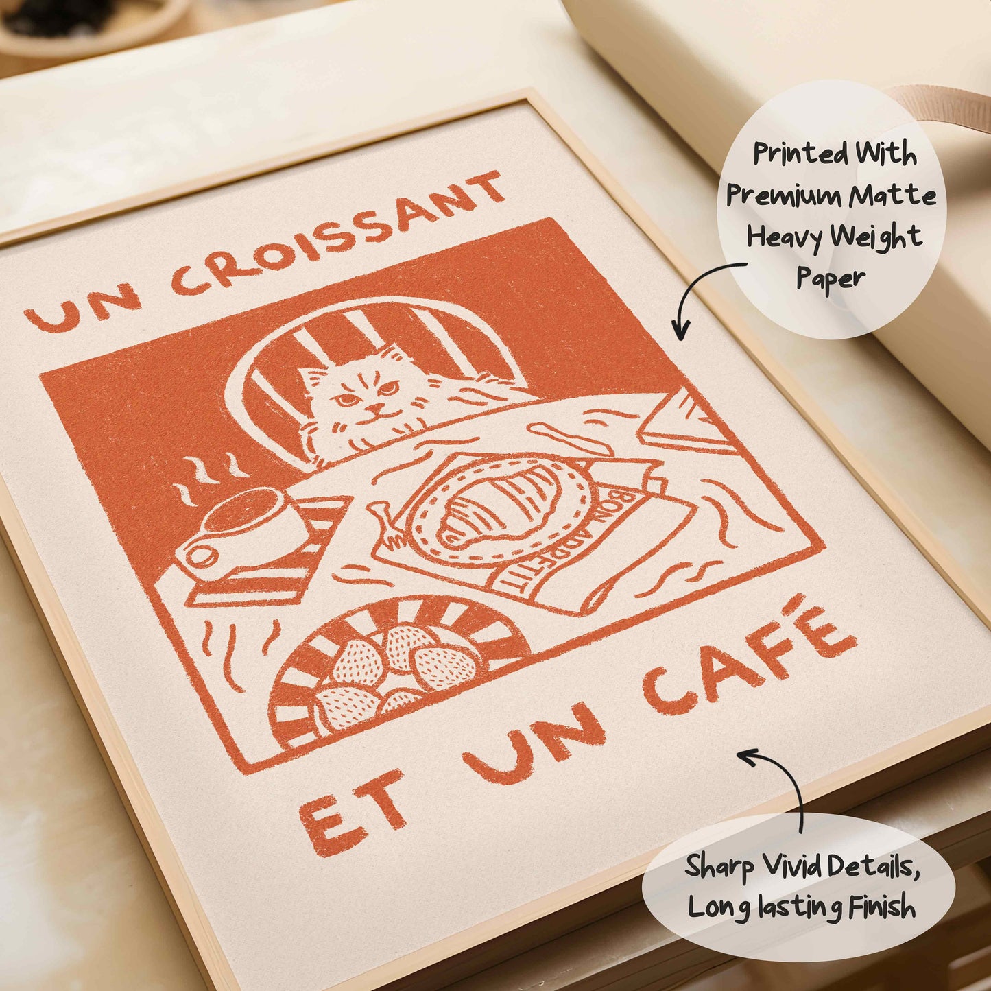 French Cafe Cat Print