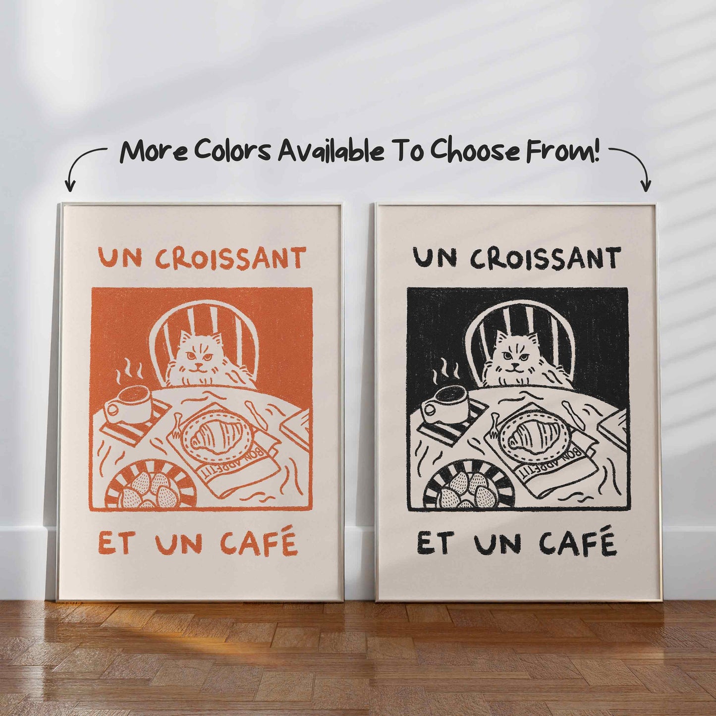 French Cafe Cat Print