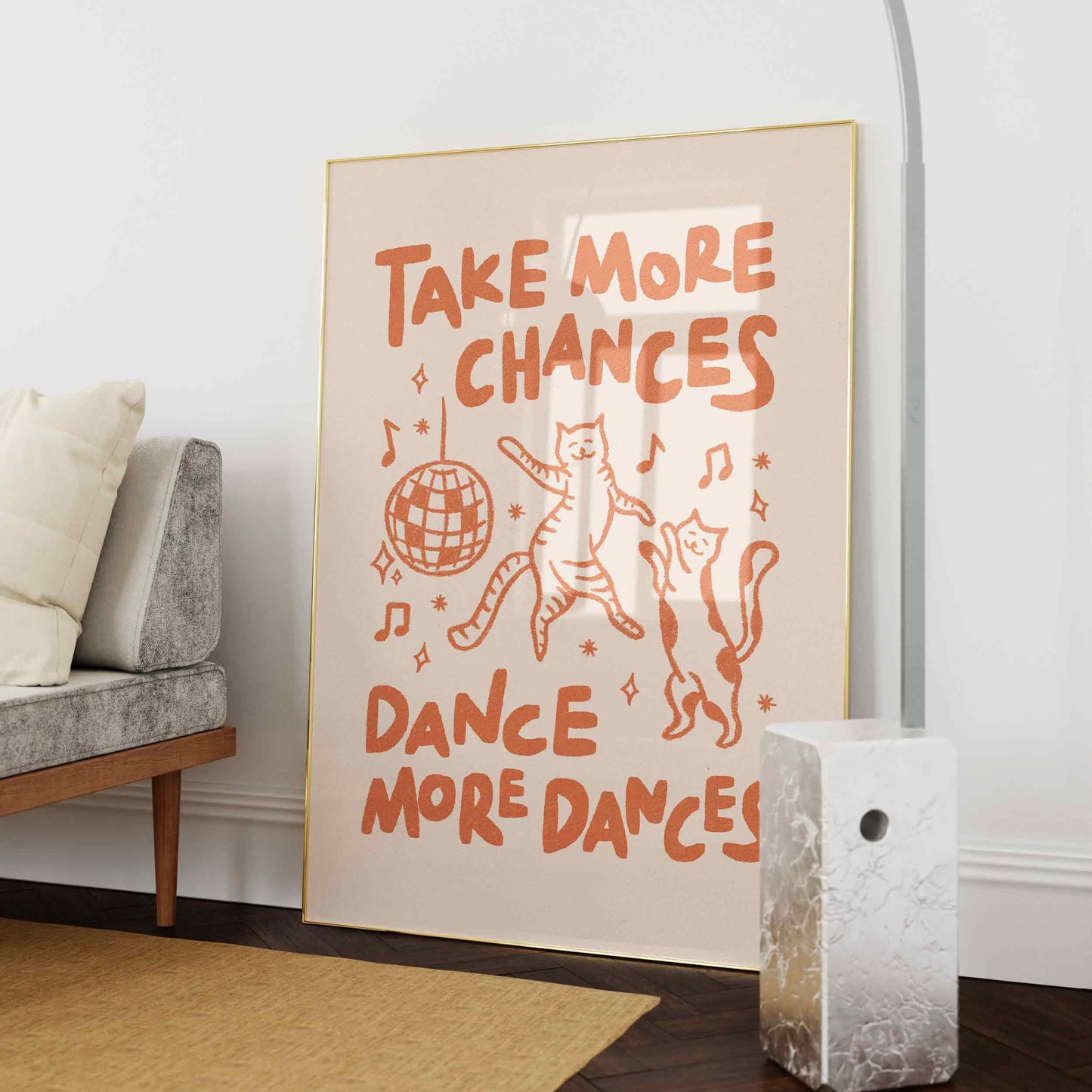 Take More Chances Cats Disco Print