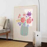 Flower Vase Striped Print
