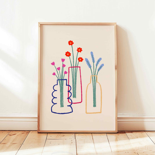 Flower Vase Abstract Print II