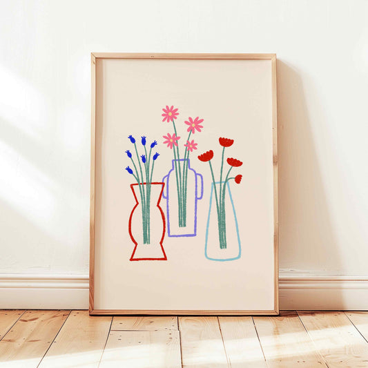 Flower Vase Abstract Print