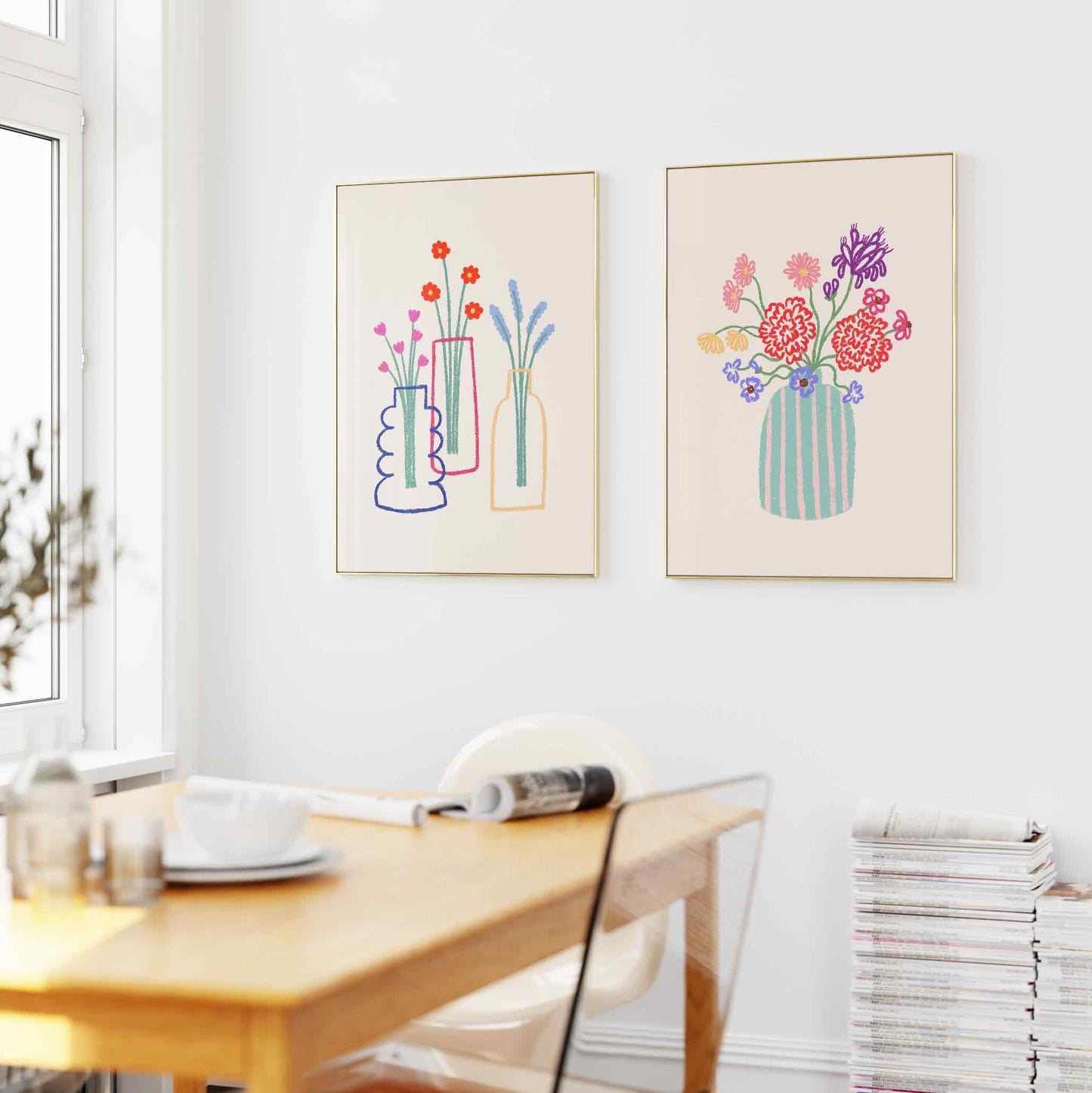 Flower Vase Print Set of 3