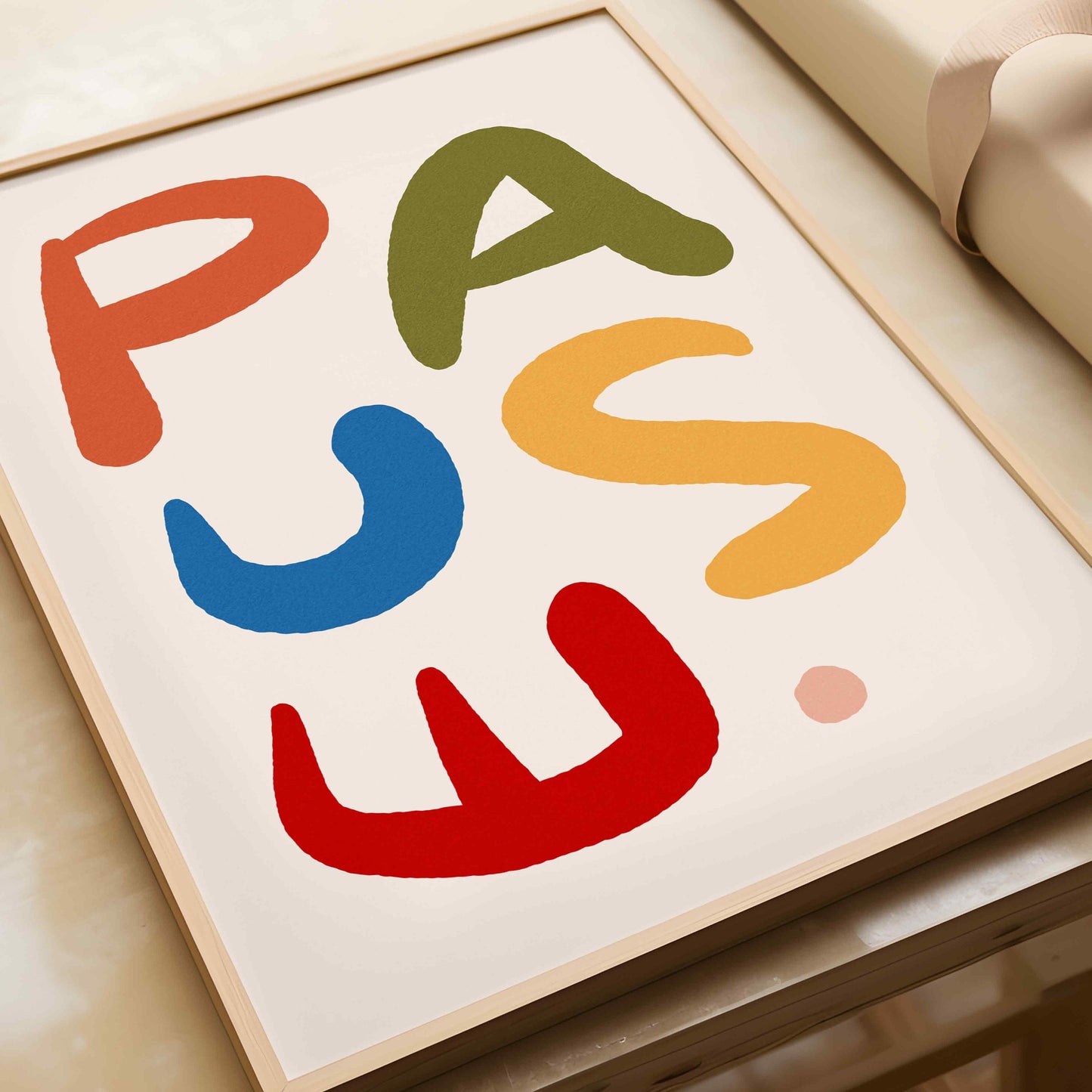 Pause Colorful Print